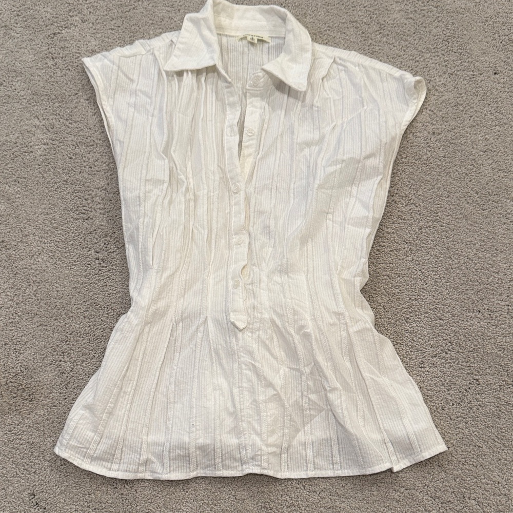 Max Studio Textured White Blouse